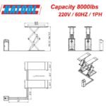 KATOOL AK-X95 Full Rise Scissor Lift 8000 lb Heavy Duty Hydraulic Auto Lift - Image 2