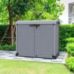 Duramax StoreAway Cedargrain Plastic Garden Storage Box – 1200L Arc Lid – Grey - Image 4