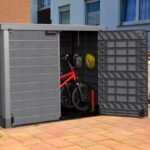 Duramax StoreAway Cedargrain Plastic Garden Storage Box – 1200L Flat Lid – Grey