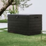 Toomax Dolomiti XXL 970L Garden Storage Deck Box – Anthracite Grey Woodgrain - Image 2