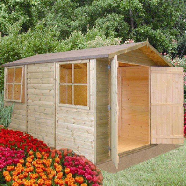 1955_3350.jpg Shire Guernsey 10ft x 7ft Shiplap Apex Shed - Image 1
