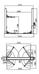 Katool 12000 Lbs Two Post Lift Single Lock Release Auto lift Car lift -H120D - Image 5