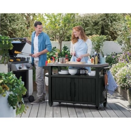 Keter Unity XL BBQ Table Double – Anthracite.