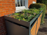 Wood Effect Wheelie Bin Storage With Planter – Triple Bin Store - Image 3