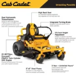 Cub Cadet Ultima ZT1 50″ Zero-Turn Riding Lawn Mower with 23 HP Kawasaki Engine - Image 3
