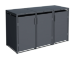 Anthracite Grey Solid Panel Wheelie Bin Storage – Triple Bin Store - Image 4