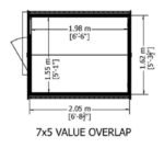 Shire Value Overlap 7ft x 5ft Shed – Windowless - Image 4