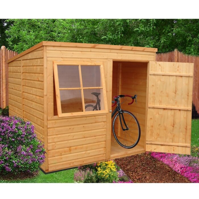 7x7PentShiplap-700x700-1.jpg Shire Shiplap 7ft x 7ft Pent Wooden Garden Shed - Image 1