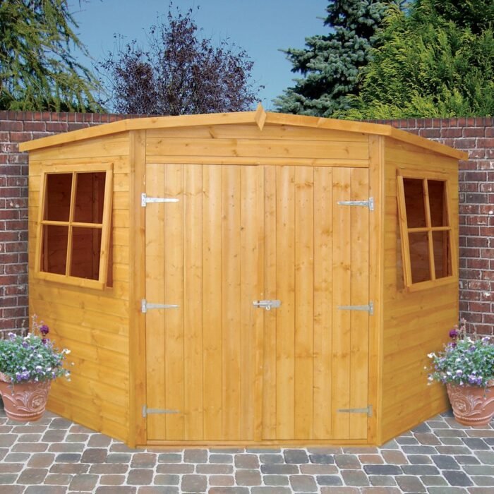 7x7_8x8_10x10CornerShed_4_5cb60c85-24d7-496a-8953-3638e63fc833-700x700-1.jpg Shire Shiplap 8ft x 8ft Corner Shed - Image 1