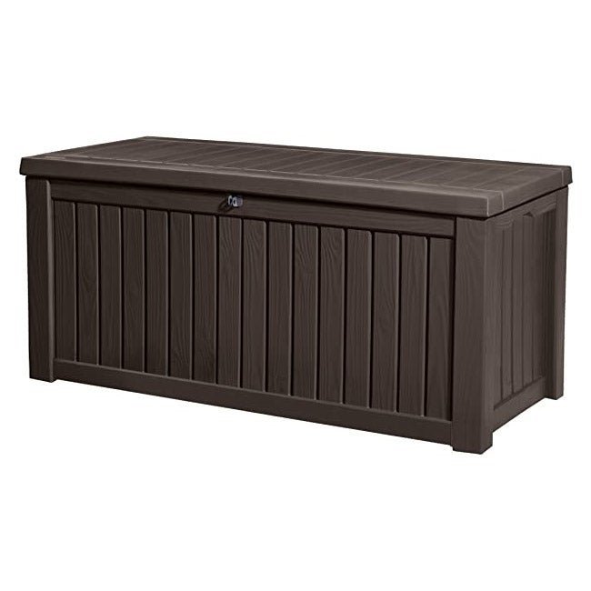 81VQXZYhKCL._AC_SX679.jpg Keter Rockwood Garden Storage Box – Brown – 570L - Image 1