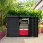 Duramax StoreAway Cedargrain Plastic Garden Storage Box – 850L – Grey - Image 3