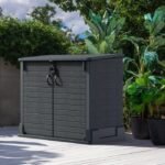 Duramax StoreAway Cedargrain Plastic Garden Storage Box – 850L – Grey - Image 2