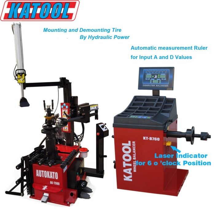 900-760-700x700-1.jpg Combo 15:Tire Changer AK-T900 2.0HP Motor Wheel Balancer KT-B760 Garage Equipment - Image 1