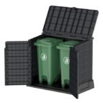 Duramax StoreAway Cedargrain Plastic Garden Storage Box – 850L – Grey - Image 5