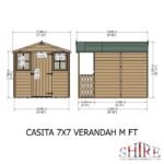 Shire Casita 9ft x 7ft Garden Shed with Veranda - Image 7