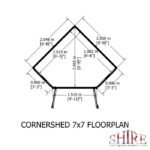 Shire 7ft x 7ft Corner Pressure Treated Shed - Image 5