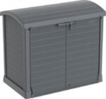 Duramax StoreAway Cedargrain Plastic Garden Storage Box – 1200L Arc Lid – Grey - Image 7
