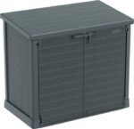 Duramax StoreAway Cedargrain Plastic Garden Storage Box – 1200L Flat Lid – Grey - Image 4