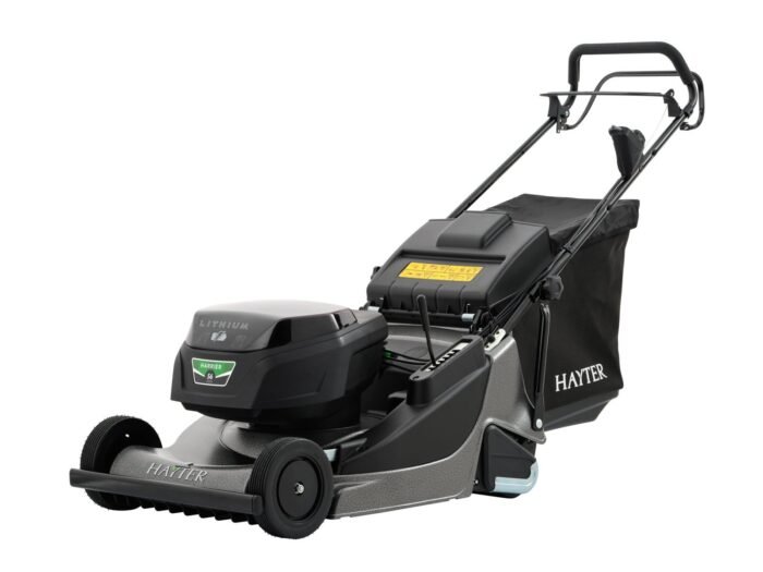 HayterHarrier56ProAngledLeft_edited-scaled-1-700x525-1.jpg Hayter Harrier 56 Pro Cordless Rear-Roller Lawn Mower - Image 1