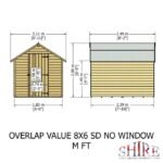 Shire Value Overlap 8ft x 6ft Windowless Shed with Single Door - Image 6