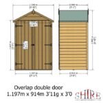Shire Overlap 4ft x 3ft Shed with Double Doors – Windowless - Image 7