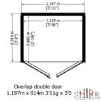 Shire Overlap 4ft x 3ft Shed with Double Doors – Windowless - Image 5
