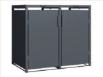 Anthracite Grey Solid Panel Wheelie Bin Storage – Double Bin Store - Image 7