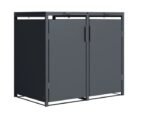 Anthracite Grey Solid Panel Wheelie Bin Storage – Double Bin Store - Image 2