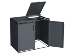 Anthracite Grey Solid Panel Wheelie Bin Storage – Double Bin Store - Image 4