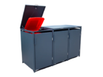 Anthracite Grey Solid Panel Wheelie Bin Storage – Triple Bin Store - Image 2