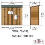 Shire Pent Overlap 3ft x 6ft Shed with Double Doors – Pressure Treated - Image 5