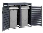 Wood Effect Wheelie Bin Storage With Planter- Double Bin Store - Image 3