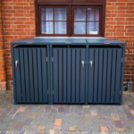 Anthracite Grey Wheelie Bin Storage – Triple Bin Store - Image 3