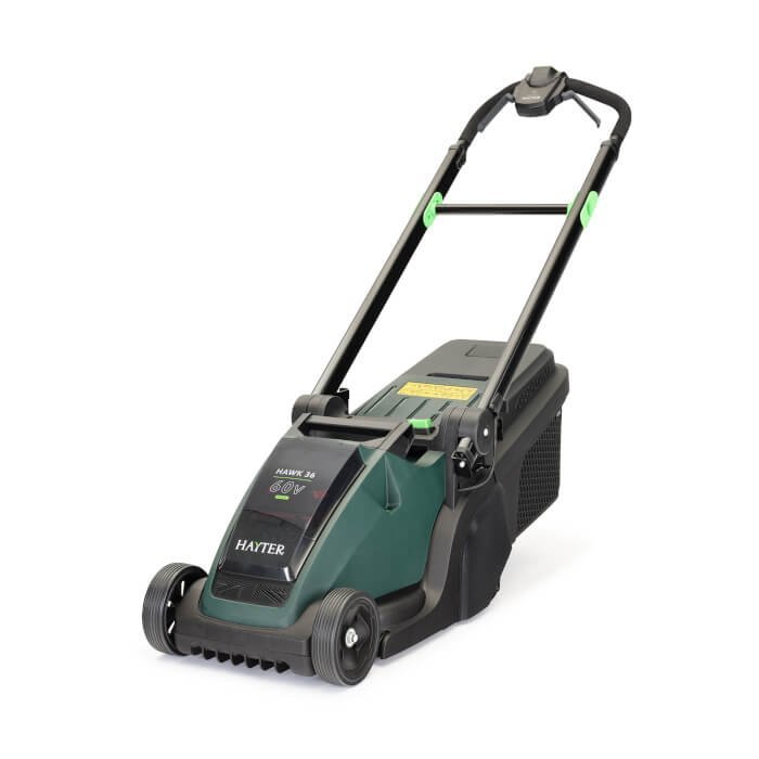code553a-wpm-hawk-36cm-push-34l-322_lrg.jpg Hayter Hawk 36 Cordless Push Rear Roller Lawn Mower - Image 1