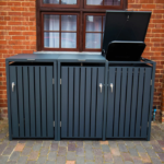Anthracite Grey Wheelie Bin Storage – Triple Bin Store - Image 2