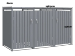 Anthracite Grey Wheelie Bin Storage – Triple Bin Store - Image 5