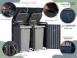Wood Effect Wheelie Bin Storage – Double Bin Store - Image 6