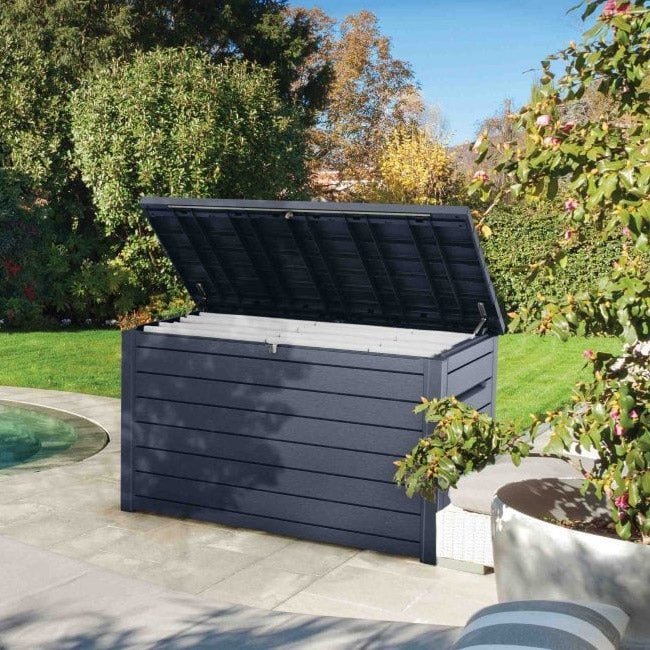 norfolk-leisure-xxl-deck-box-p8759-53393_medium_669a423b-c6c9-42a3-b92b-7b5d0242b075.jpg Keter Ontario XXL Deck Box – Anthracite – 870L - Image 1
