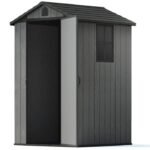 Pro Grade 4ft x 6ft Premium Plastic Garden Shed – Grey Wood Touch Texture - Image 4