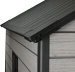 Pro Grade 6ft x 8ft Premium Plastic Double Door Garden Shed – Grey Wood Touch Texture - Image 4