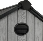 Pro Grade 6ft x 4ft Premium Plastic Garden Shed Double Door – Grey Wood Touch Texture - Image 6