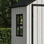 Pro Grade 8ft x 12ft Premium Plastic Double Door Garden Shed – Grey Wood Touch Texture - Image 7