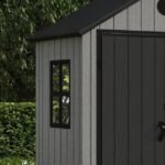Pro Grade 6ft x 4ft Premium Plastic Garden Shed Double Door – Grey/Anthracite Wood Touch Texture - Image 2