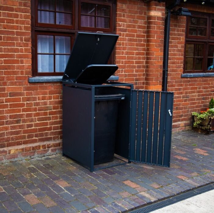 wheelie-anthracite-single-lola-5-bi_1-700x699-1.jpg Anthracite Grey Wheelie Bin Storage – Single Bin Store - Image 1