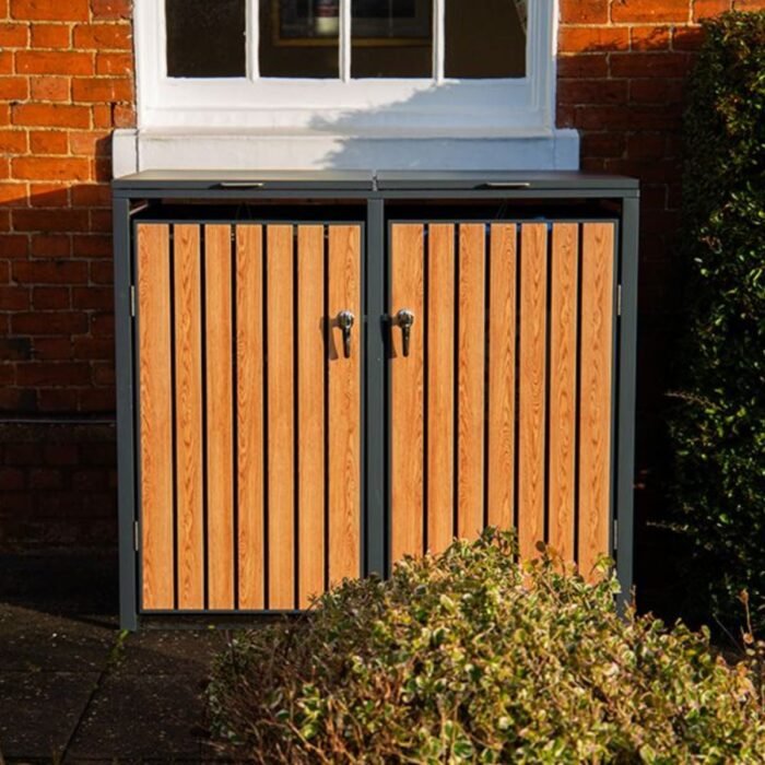 wheelie-bin-cover-double-house-03-bi_a198b217-3476-4605-87d0-1ca46f19091b-700x700-1.jpg Wood Effect Wheelie Bin Storage – Double Bin Store - Image 1