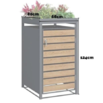Wood Effect Wheelie Bin Storage With Planter- Single Bin Store - Image 5