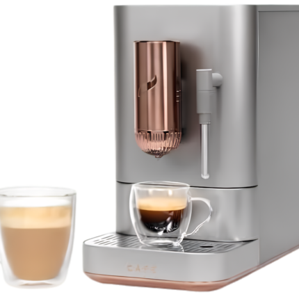 Café Affetto Automatic Espresso Machine + Milk Frother | Built-In & Adjustable Espresso Bean Grinders | One-Touch Brew in 90 Seconds | Steel Silver, 1.2 Liter, (C7CEBBS2RS3)