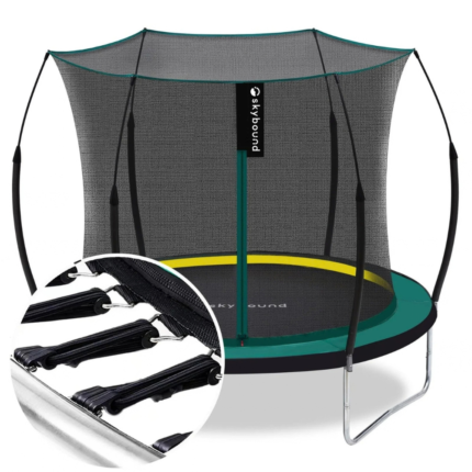 SkyBound 6ft outdoor Trampoline without springs, toddler springless trampoline with net for Kids and Adults, springless Trampoline with Enclosure for Backyard Indoor and Outdoor