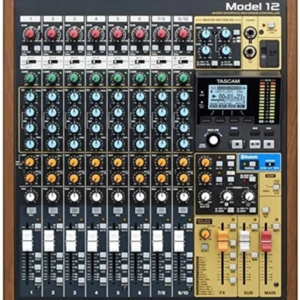 Tascam Model 12 All-in-One 12-track Digital Multitrack Mixings and Recording Studio, Mixer, USB Audio Interface and DAW Controllers